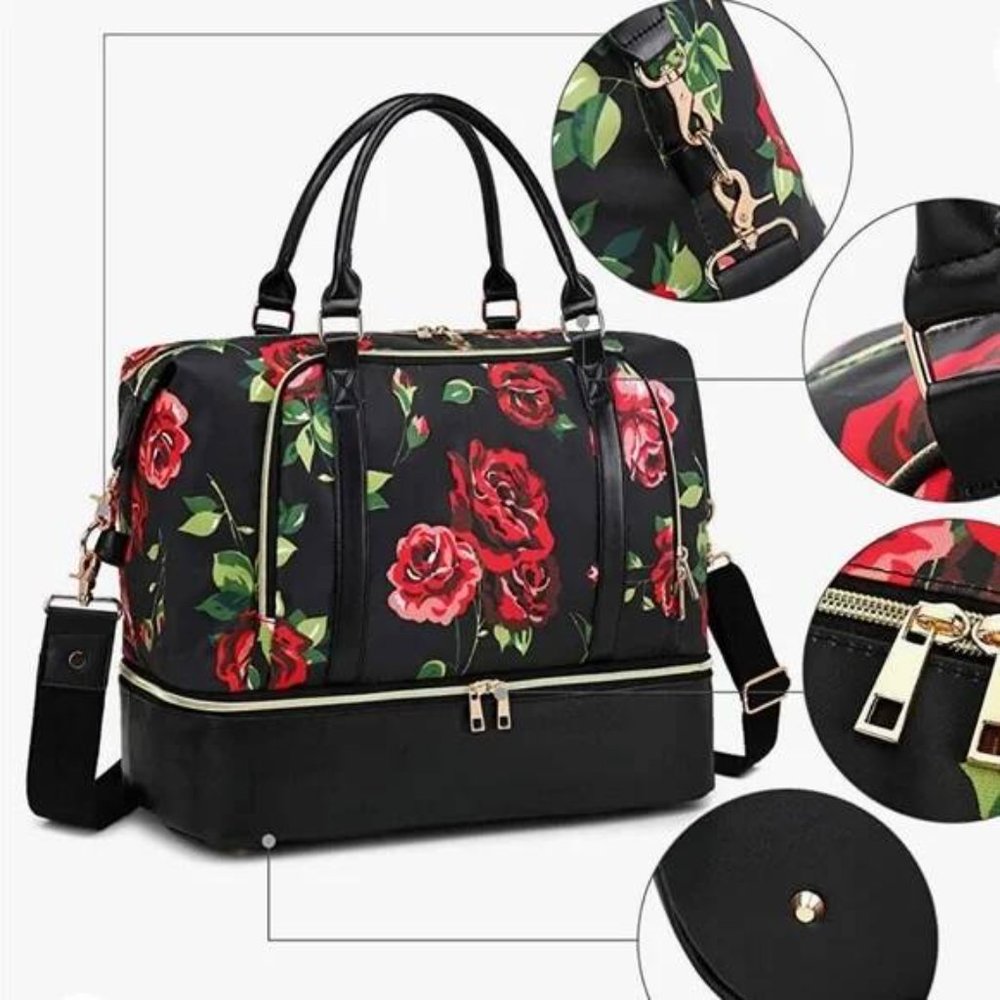 NWT Travel Weekender Bag Overnight Duffel Carry-on Tote Bag fit 15.6 Inch Laptop - Picture 2 of 8